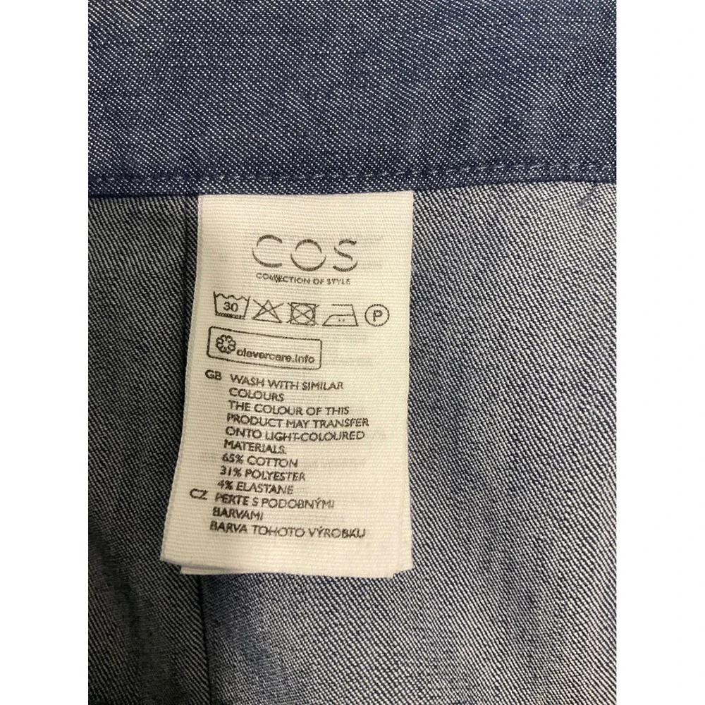 COS Blue Chambray Denim Layered Mini Skirt Stretch Western Coquette Summer 4